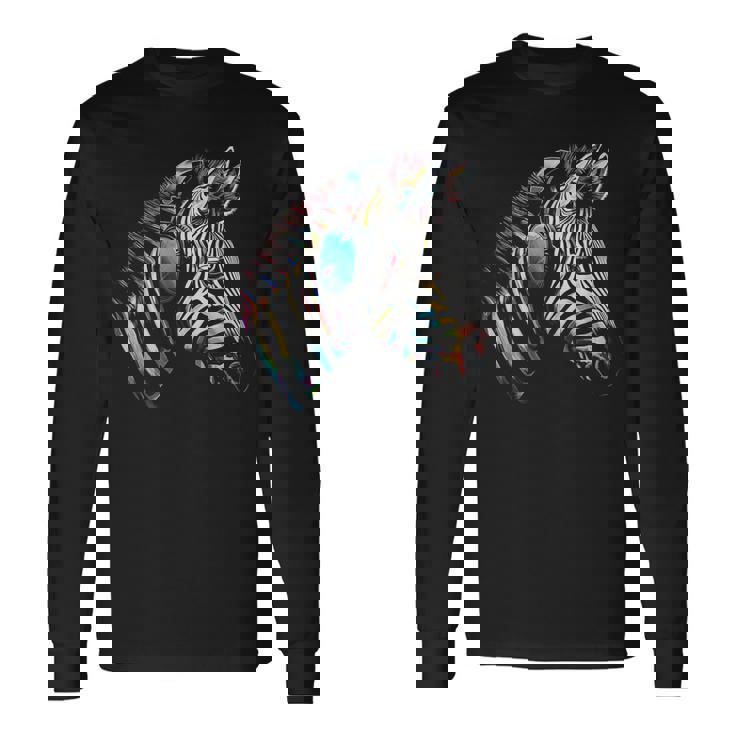 Zebra Casque D'art Musique Animal Motif Zèbre T-shirt à manches longues