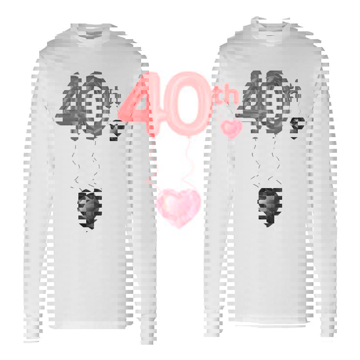 40º Aniversario Número 40º Aniversario De Bodas De Ruby Sin Mangas Camiseta de manga larga