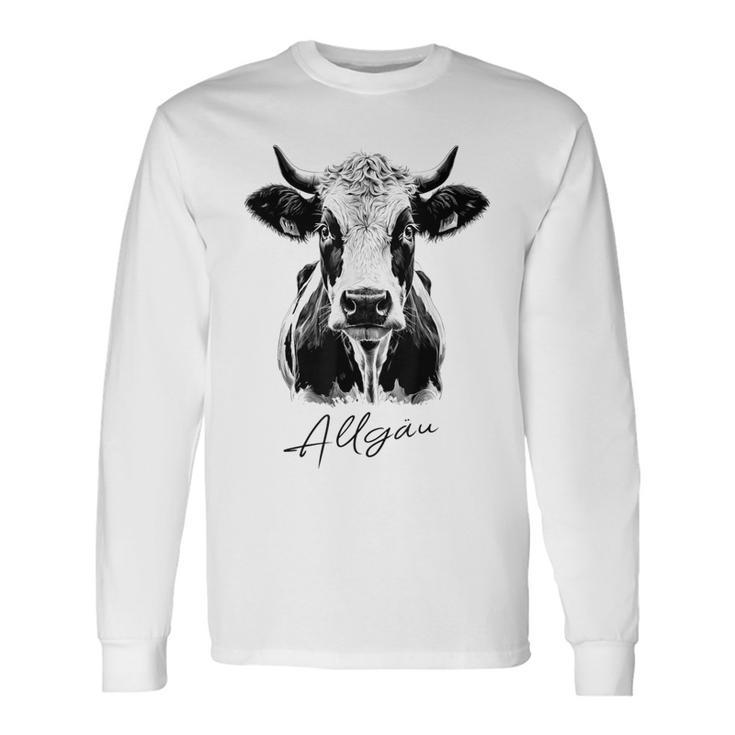 Allgäu Alpsintage Cow Bavaria Souvenir Fun Gray Langarmshirts Geschenkideen