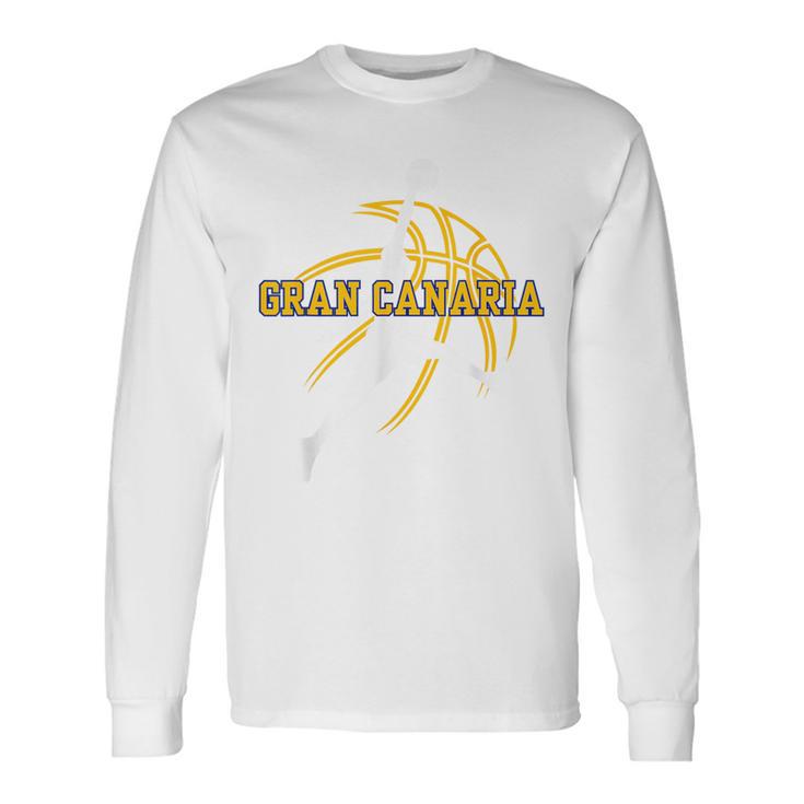 Apoyo Aficionado Baloncesto Gran Canaria Palmas Basketball Camiseta de manga larga