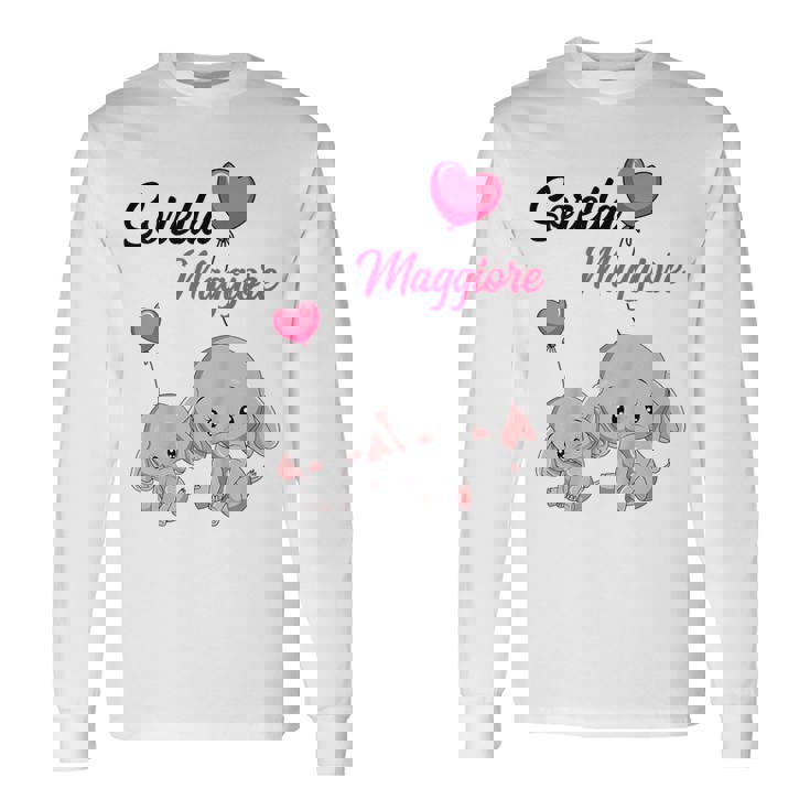 Bambino Sorella Maggiore 2024 Elefante Bambina Maglietta a maniche lunghe