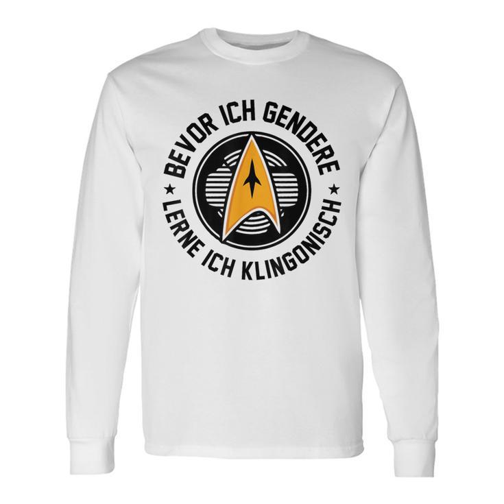 Bevor Ich Gendere Lerne Ich Klingonisch Gray Langarmshirts Geschenkideen