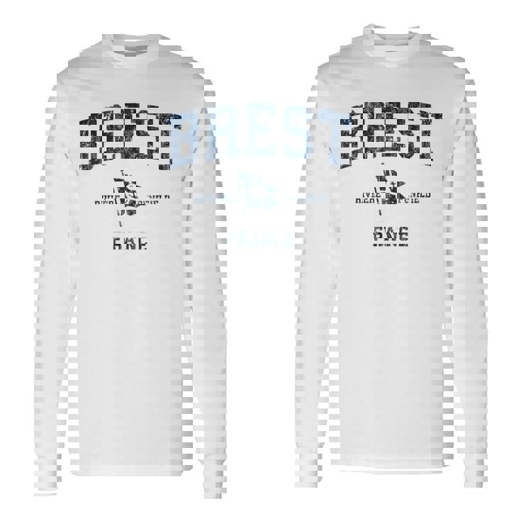 Brest France Drapeau Ancre Marine Sportintage T-shirt à manches longues