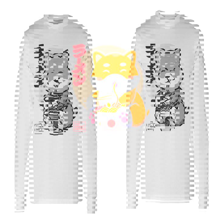 Camisa Shiba Inu Kawaii Anime Shiba Inu Ramen Japonés Camiseta de manga larga
