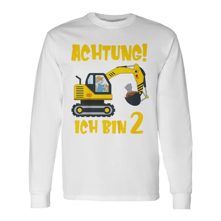 Children's Achtung Ich Bin 2 Jahre Alt Bagger Zum 2Nd Birthday Boys Langarmshirts Geschenkideen