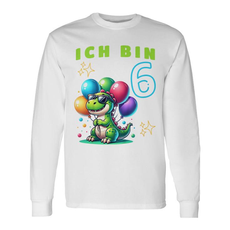 Children's Dino Ich Bin Sechs Jahre Alt Langarmshirts Geschenkideen