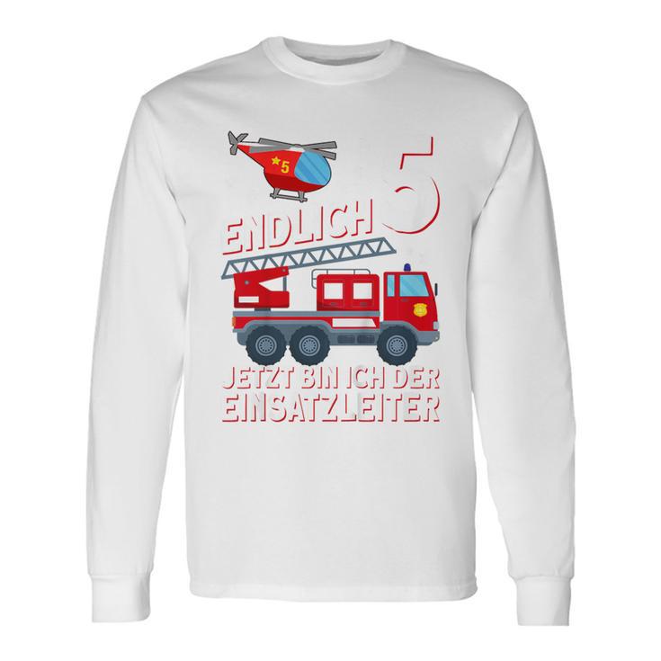 Children's Fireman Endlich 5 Jetzt Bin Ich Einsatzeiteiteiter 80 Langarmshirts Geschenkideen