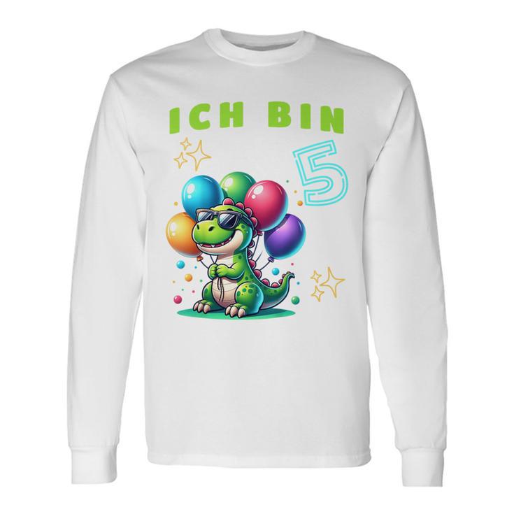 Children's Ich Bin 5 Jahre Alt Dino 5Th Birthday Langarmshirts Geschenkideen