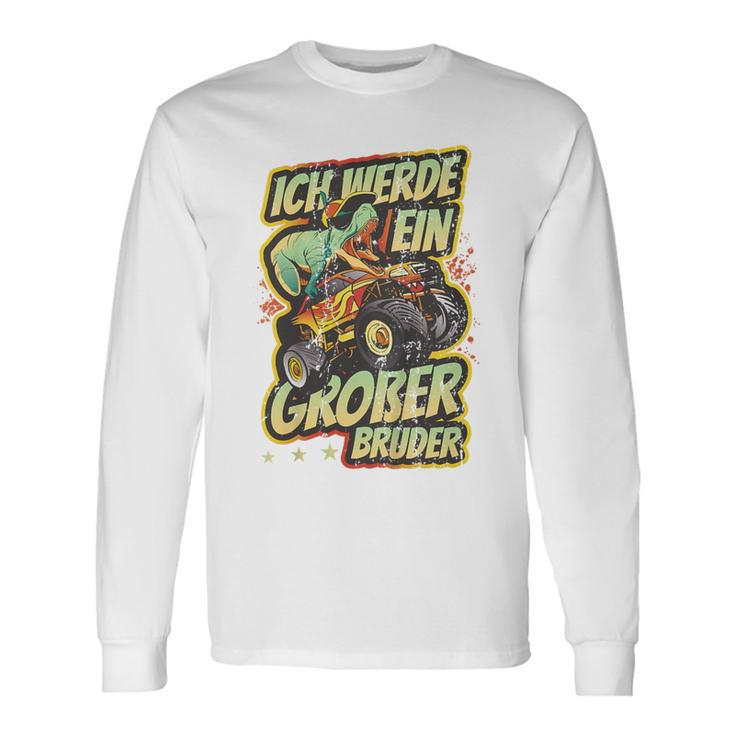 Children's With Ich Werde Großer Bruder 2023 Trex Monster Truck 80 Langarmshirts Geschenkideen