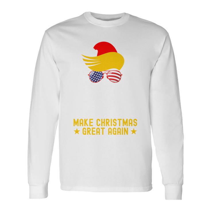 Make Christmas Great Again Lustiges Weihnachtsmanngesicht Langarmshirts Geschenkideen