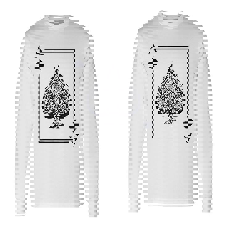 Costume As De Pique Costume De Jeu De Cartes T-shirt à manches longues