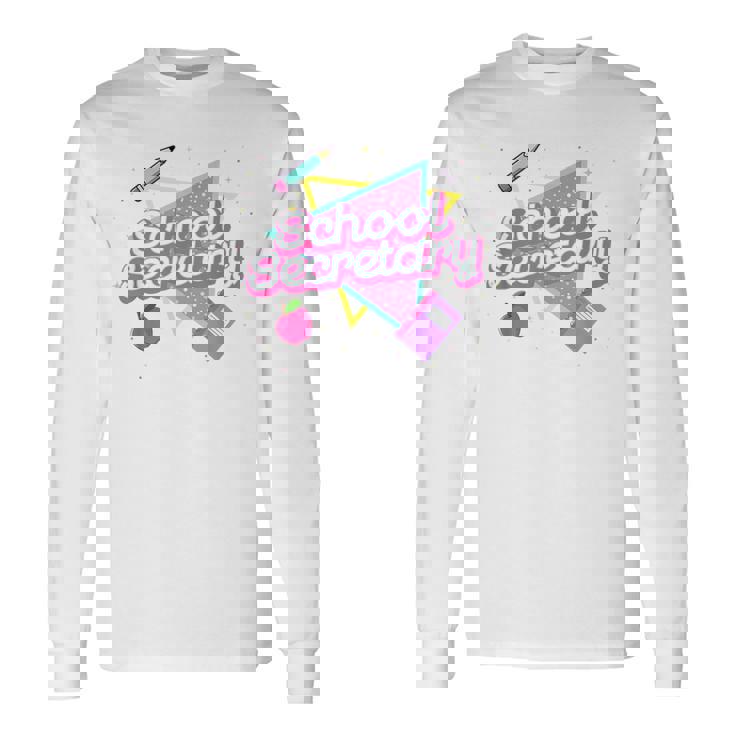 Cute School Secretary 80'S 90'S Back To School Long Sleeve T-Shirt