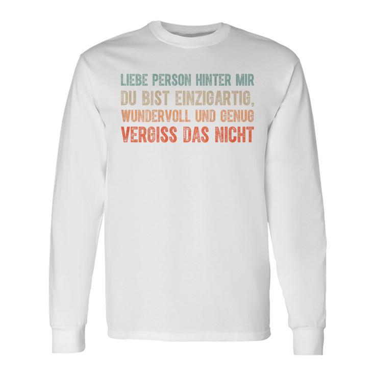 An Die Person Hinter Mir Liebe Person Hinter Mir Langarmshirts Geschenkideen