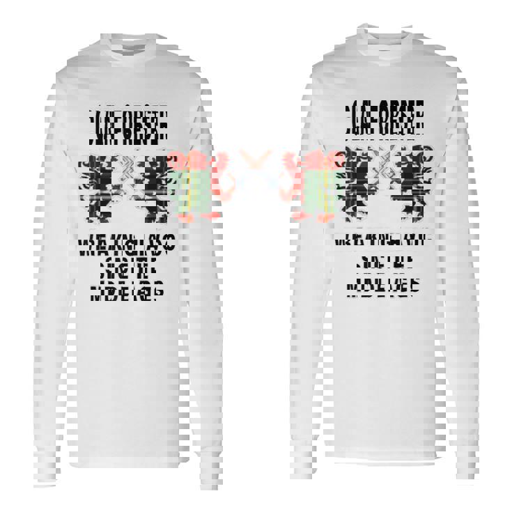 Forrester Scottish Tartan Scotland Family Clan Name Long Sleeve T-Shirt Gifts ideas