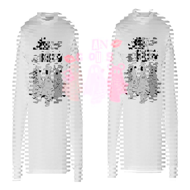Mean Ghouls On October We Wear Pink Breast Cancer Long Sleeve T-Shirt