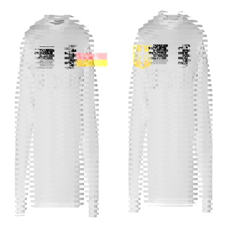 Fussball Wm Maglia Da Calcio Della Germaniaintage Effetto Invecchiato Maglietta a maniche lunghe
