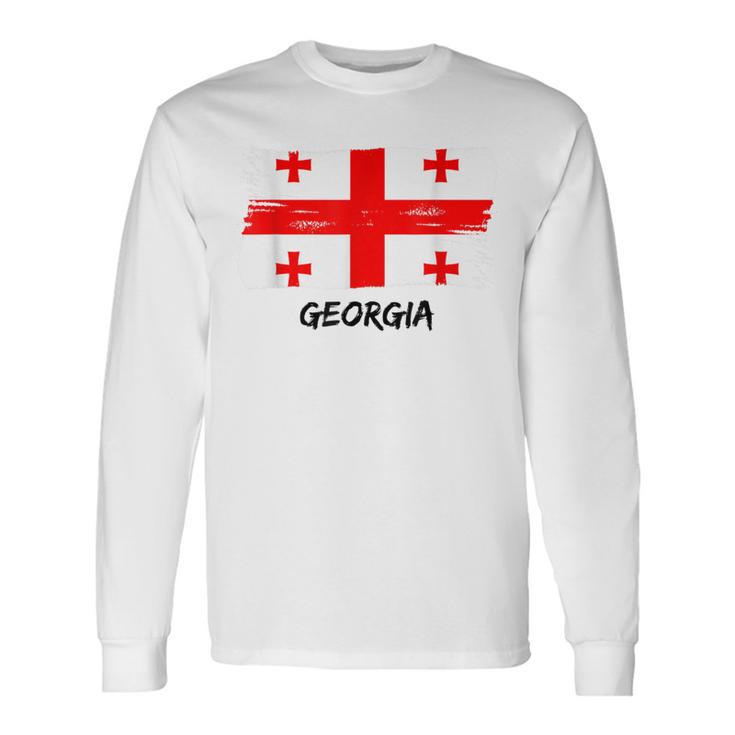 Georgian Flag Georgia Team Fan Jersey Langarmshirts Geschenkideen