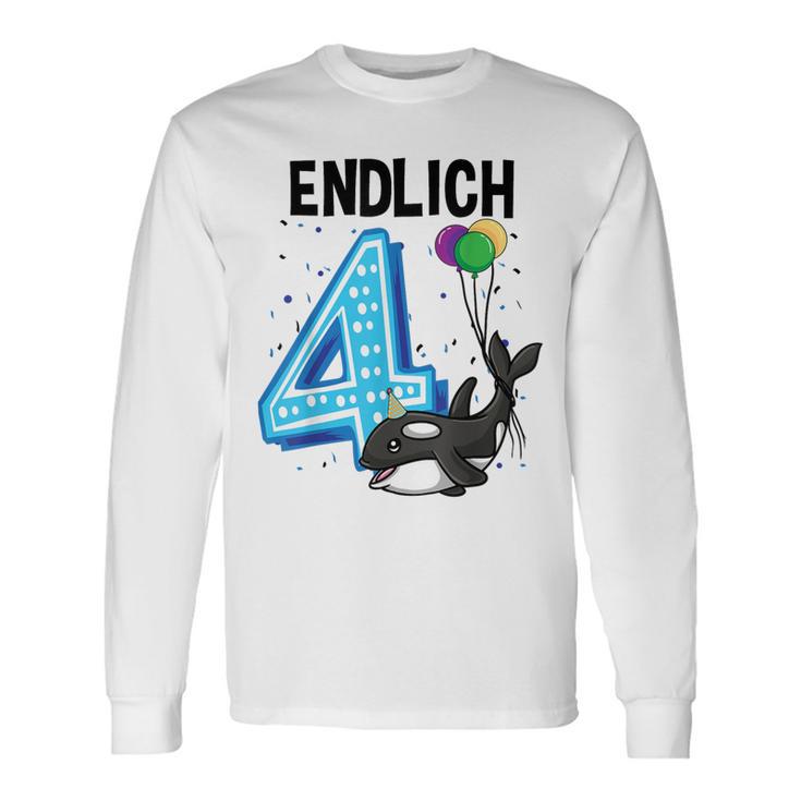 Geschenk 4 Jahre Alt Orca Wal Geburtstag Langarmshirts Geschenkideen