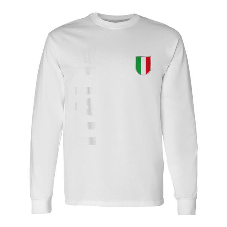 Gli Azzurri Italian Fan Flag Blue Langarmshirts Geschenkideen