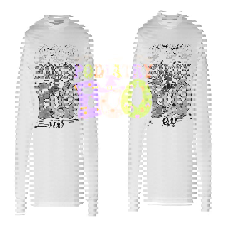 Halloween Foot Doctor Podiatrist Podiatry Boo Crew Ghost Long Sleeve T-Shirt