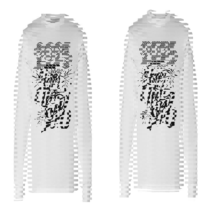 Happy New Year 2025 Fireworks Loading Long Sleeve T-Shirt