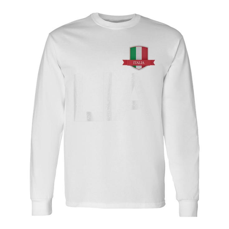 Italian Flag Letter L And I And A Italy Italy Red Langarmshirts Geschenkideen