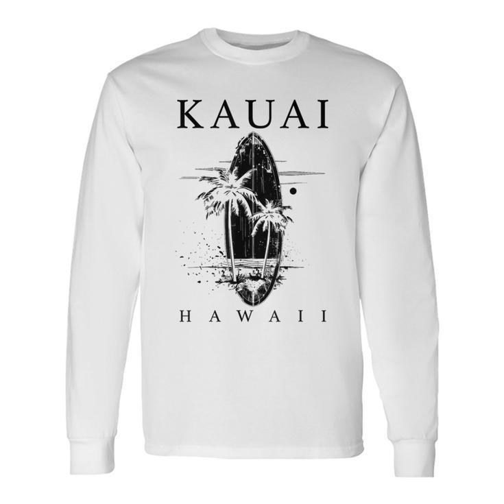 Kauai Hawaii Surfintage Surfer Gray Langarmshirts Geschenkideen