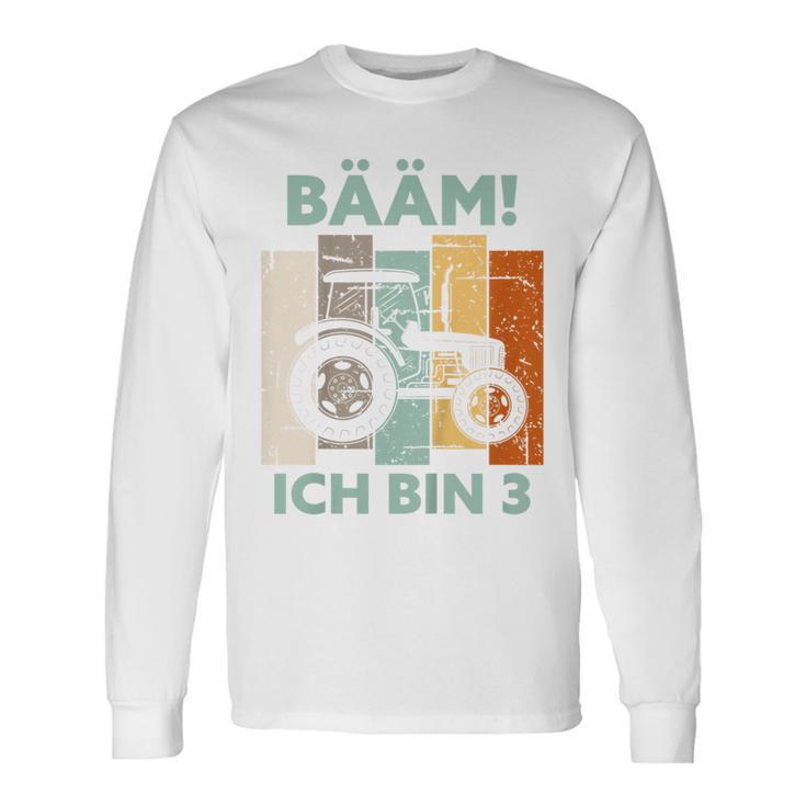 Kinder Bääm Ich Bin 3 Drei Jahre Junge 3Rd Birthday Tractor Langarmshirts Geschenkideen