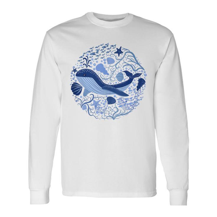 La Ballena Amante De Los Animales Amante De La Naturaleza Animal Marino Sin Mangas Camiseta de manga larga