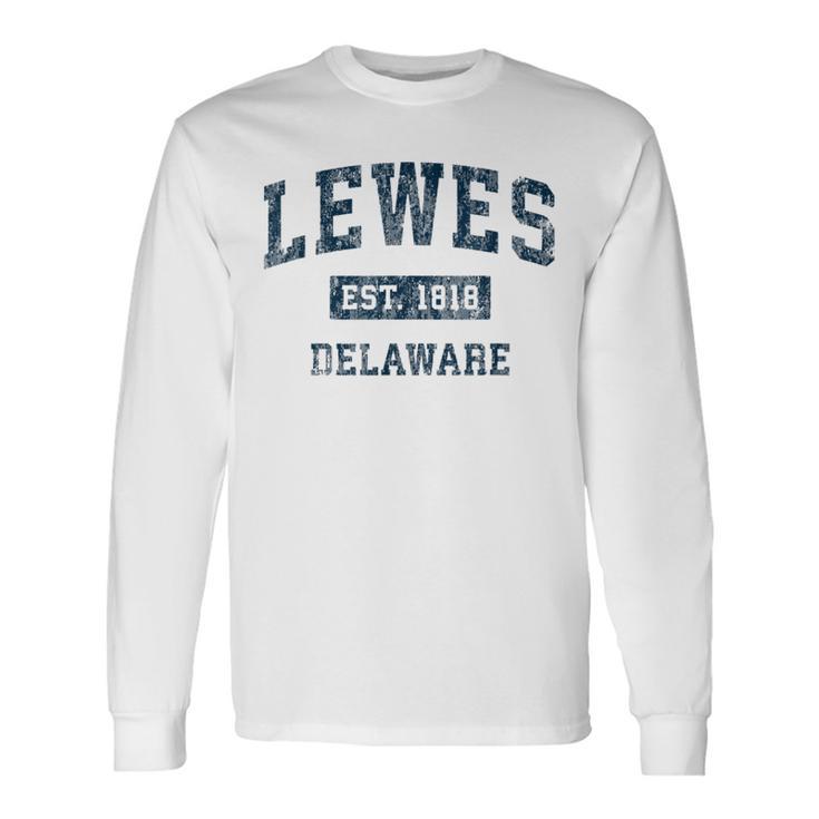 Lewes Delaware Deintage-Sportdesign Marineblau-Druck Langarmshirts Geschenkideen