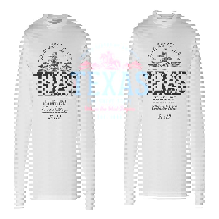 Look-Vintage Style Rétro États-Unis Texas T-shirt à manches longues