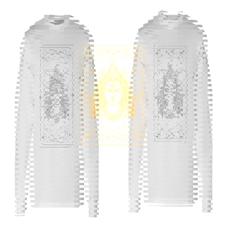Lord Shiva Il Distruttore Tarocchi Carta Induismo Spirituale Om Maglietta a maniche lunghe