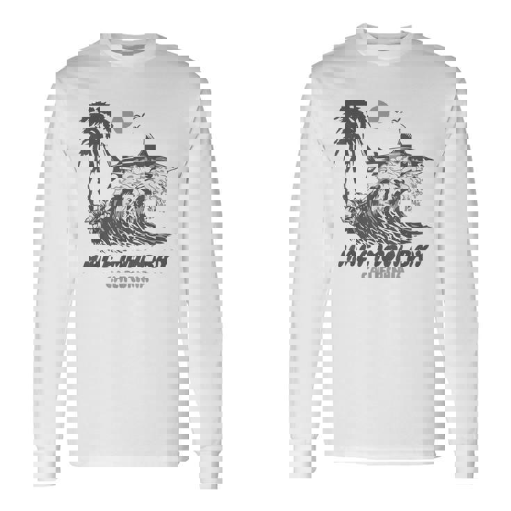 Magliette Estive Surf Half Moon Bay California Surf Shark Maglietta a maniche lunghe