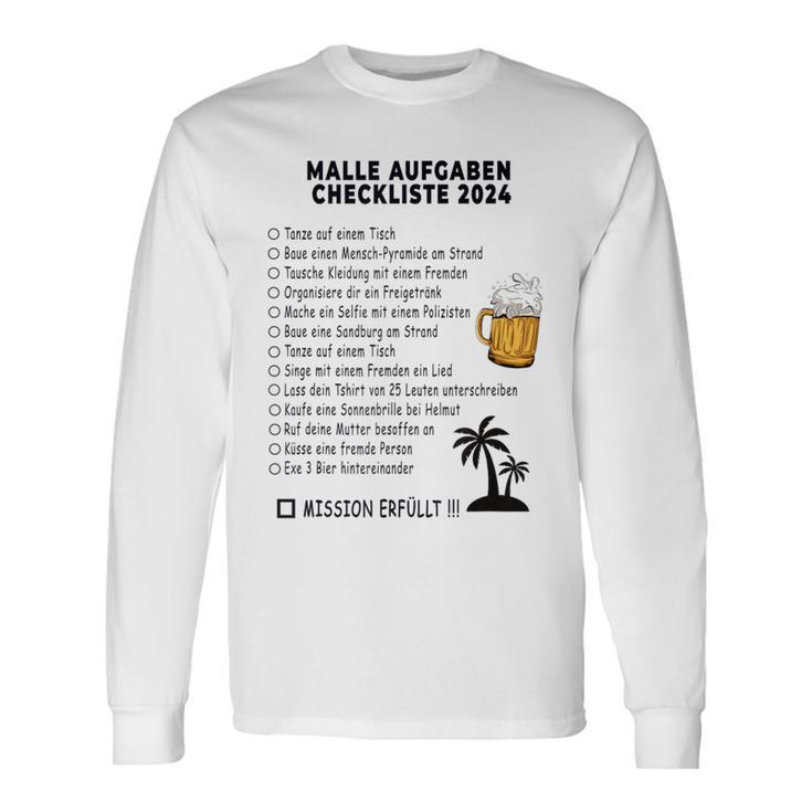 Mallorca 2024 Sauf Malle Ride Tasks Checklist Gray Langarmshirts Geschenkideen