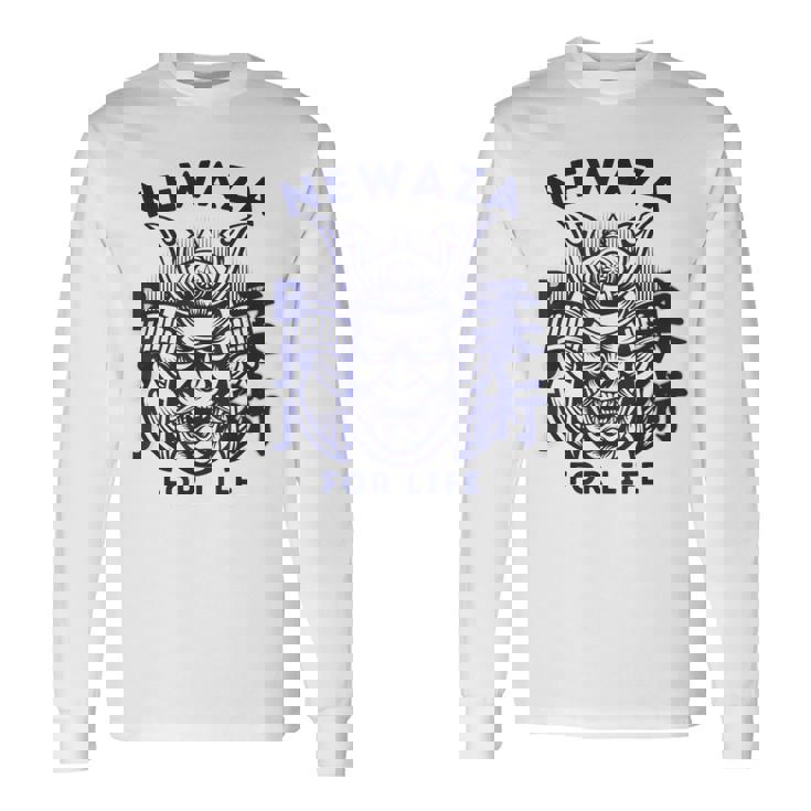 Máscara Japonesa Samurai Oni Kabuki Bjj Jiu-Jitsu Kanji Camiseta de manga larga
