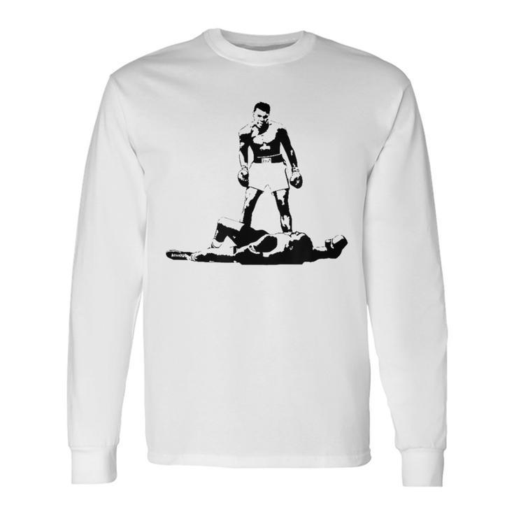 Muhammed Boxer Legend Ali Graffition Einem KO Blue Langarmshirts Geschenkideen