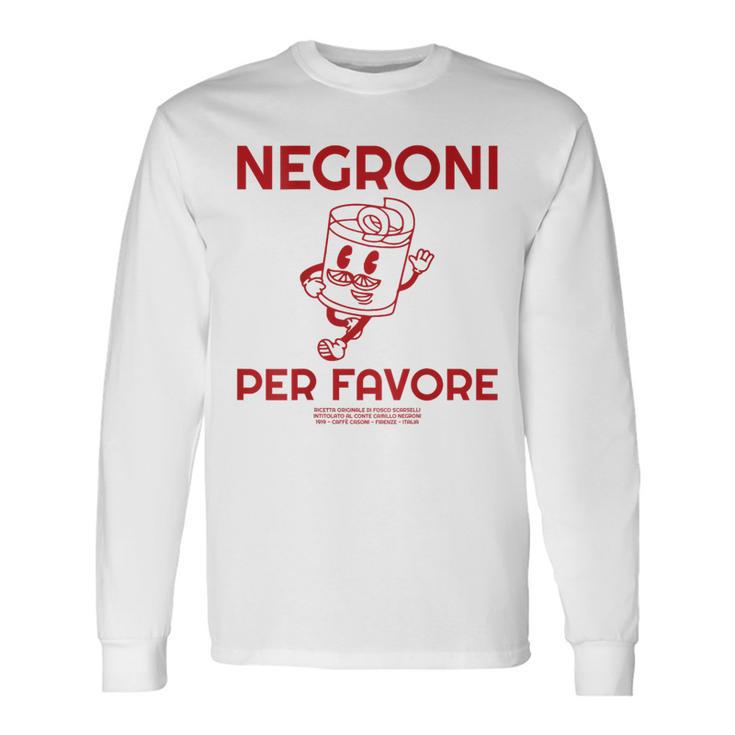 Ni Per Favore Cocktail Back Print Italiano Original Langarmshirts Geschenkideen