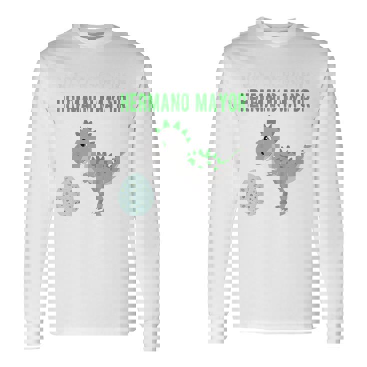 Niñosoy A Ser Hermano Mayor Dinosauro Anunciar Embarazo Hermano Camiseta de manga larga