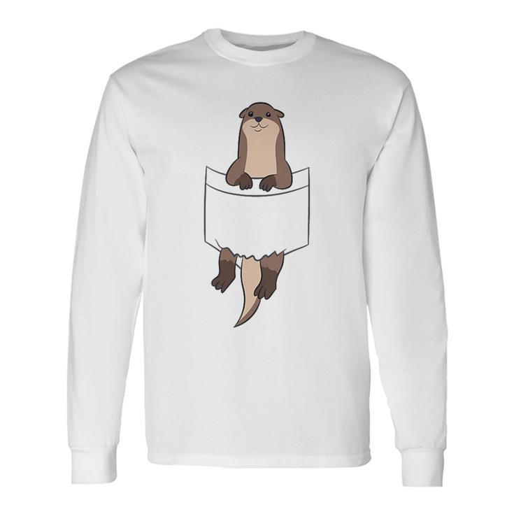 With Otter In Der Tasche Seeotter Liebe Otter Gray Langarmshirts Geschenkideen