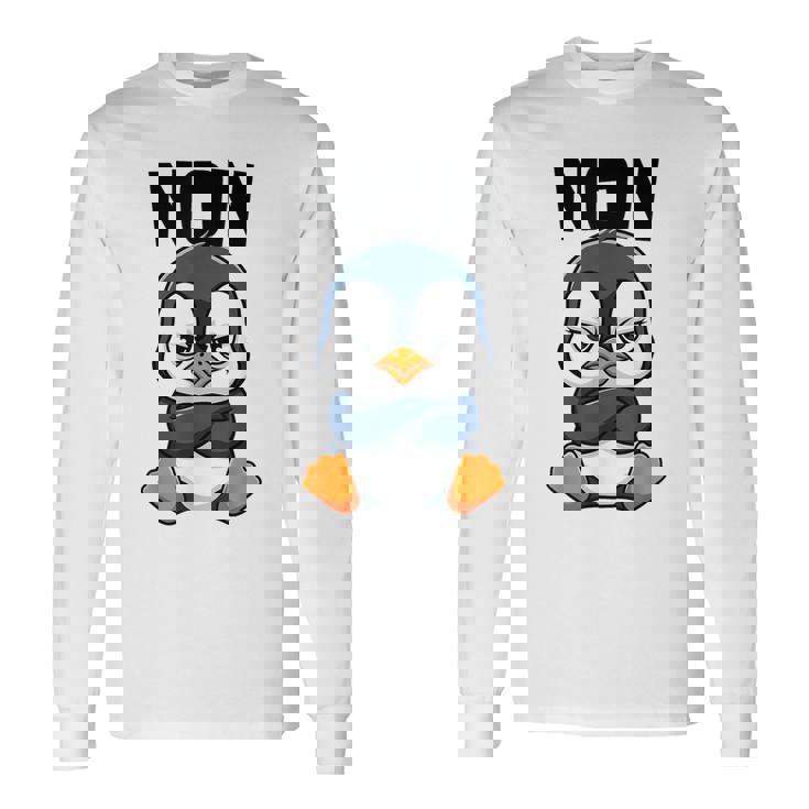 Pingouin Drole Non Humour Paresse Sommeil Flemme T-shirt à manches longues