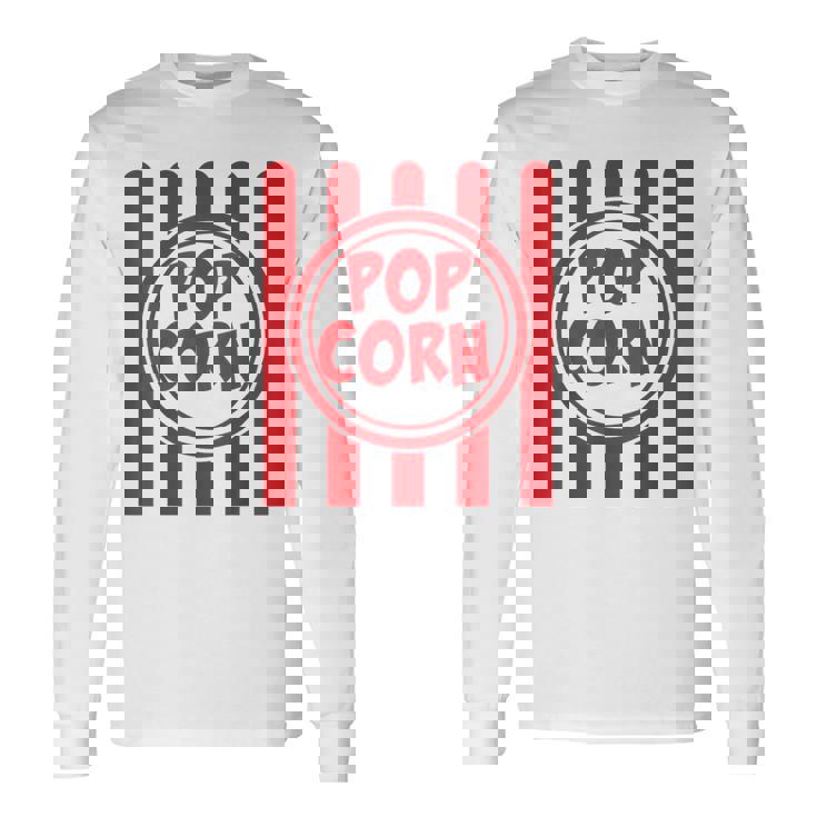 Popcorn Costume Di Carnevale Divertente A Righe Rosse E Bianche Maglietta a maniche lunghe