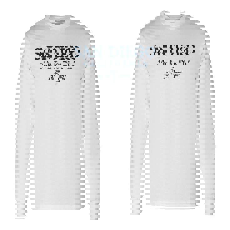 Regalo Di San Diego California Palm Tree Surf Beach Maglietta a maniche lunghe