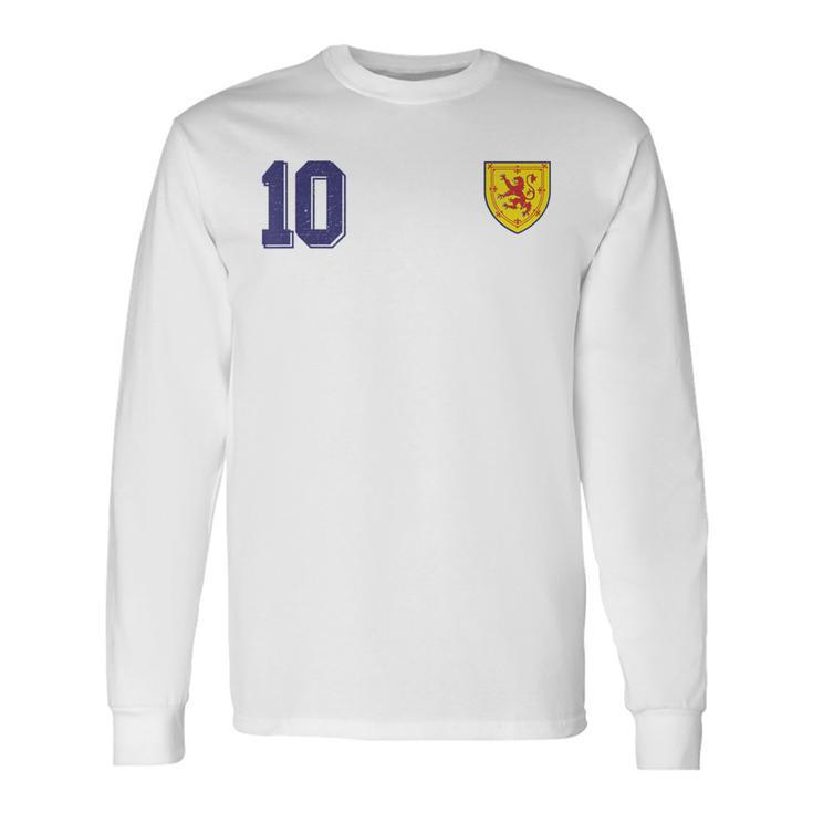 Retro Scotland Football Or Scottish Soccer Long Sleeve T-Shirt