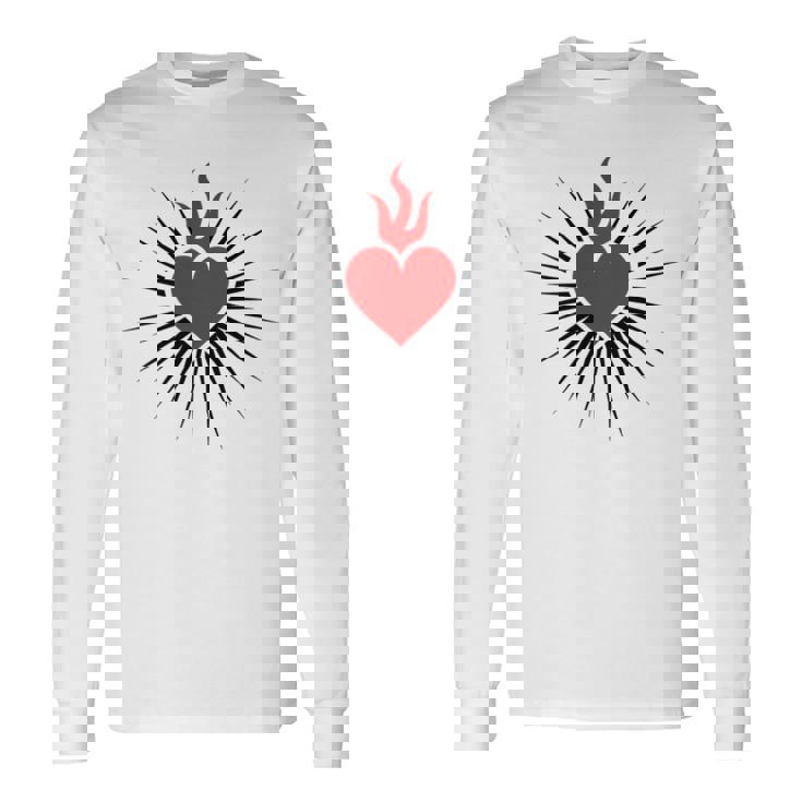 Sacro Cuore Amore Gesù Cristo Dio Chiesa Cristiana Religione Maglietta a maniche lunghe