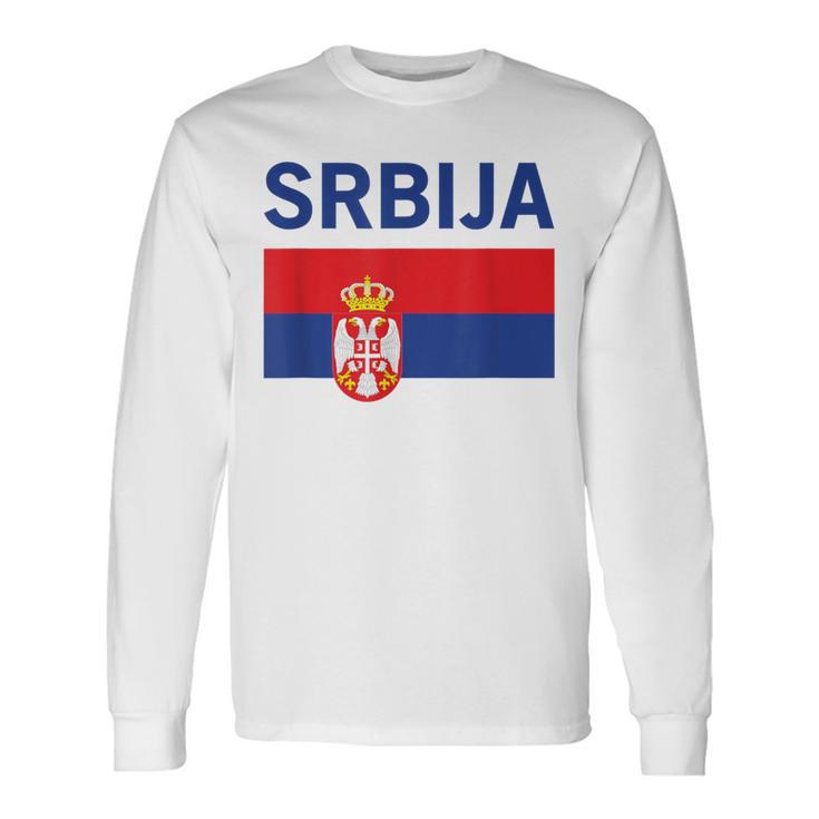 Serbian Flag Football Fan Serbia Srbija Langarmshirts Geschenkideen