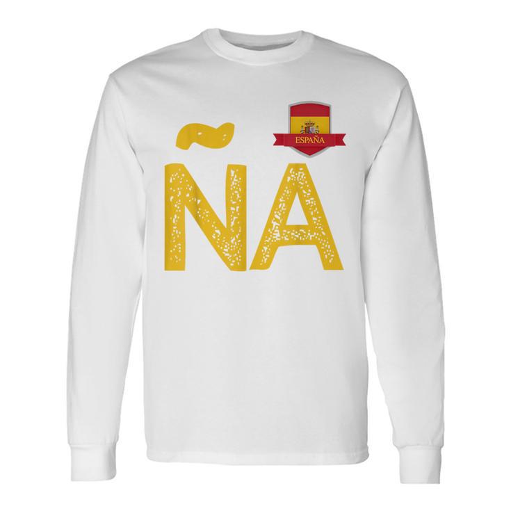 Spain España People Flag Letter N And A Spain España Red Langarmshirts Geschenkideen