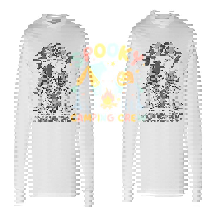 Spooky Camping Crew Ghosts Halloween Campfire Vintage Boo Long Sleeve T-Shirt