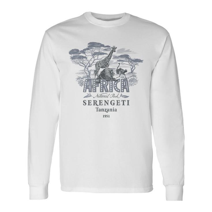 Travel Africa Tanzania Serengeti Ngorongoro Dar El Salaam Blue Langarmshirts Geschenkideen