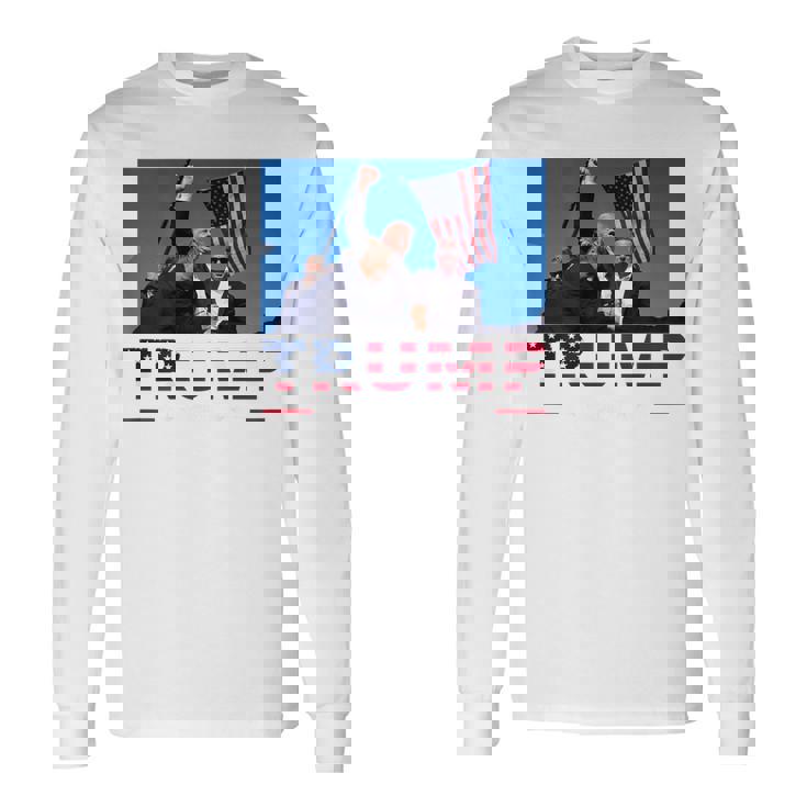 Trump 2024 On The Back 45 47 Flag Trump Long Sleeve T-Shirt