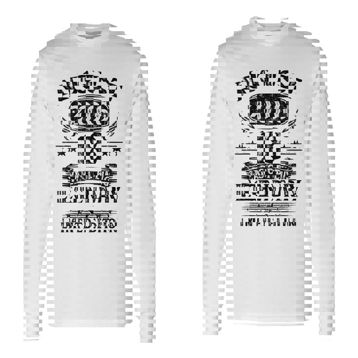 Vintage 2006 Regalo Uomo Anni 18 Compleanno Agosto 2006 Maglietta a maniche lunghe